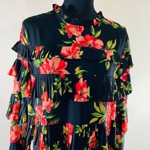 Floral Pleated Blouse